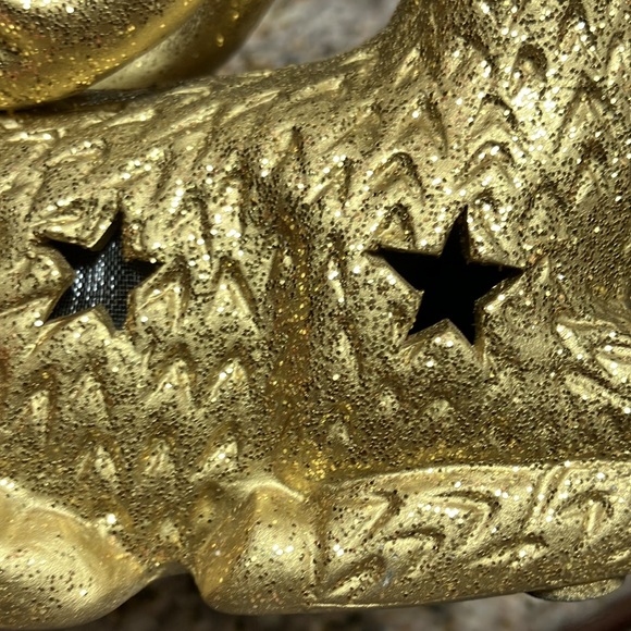 Christmas 2 set  ceramic gold reindeers decoration - Picture 4 of 6